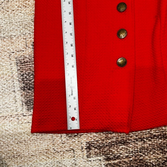 Anthropologie Maeve Red Textured Knee Length Dress size Small - Picture 5 of 7